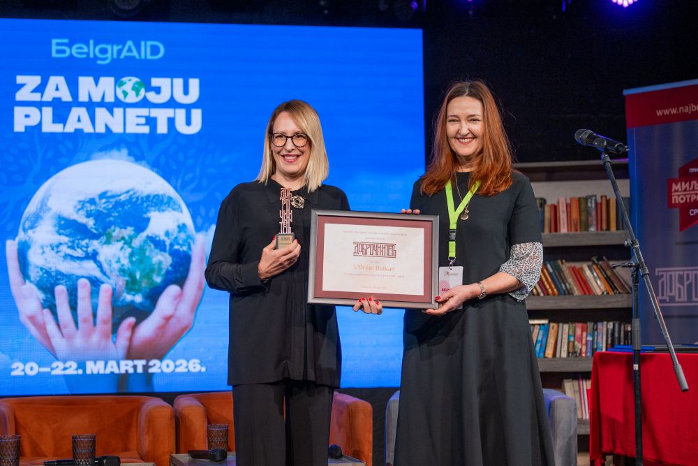 Nagrada “Dobročinitelj” uručena je Sanji Burg, direktorki komunikacija i angažmana u kompaniji L’Oréal Adria-Balkan; Foto: L’Oréal Adria-Balkan